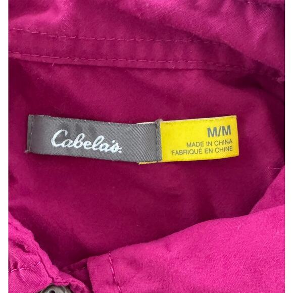 Cabela's Womens Medium Purple Button Front Shirt 100% Nylon Roll Tab Sleeves - Picture 3 of 9